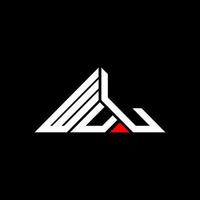 WUL letter logo creative design with vector graphic, WUL simple and modern logo in triangle shape.