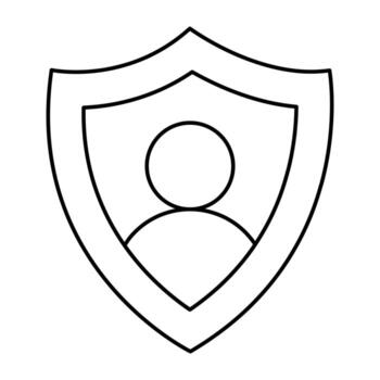 An editable design icon of security shield vector