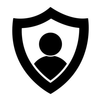 An editable design icon of security shield vector