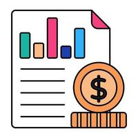 An icon design of financial report vector