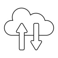 A flat design icon of cloud data transfer vector