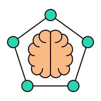 diseño vectorial de moda del cerebro vector