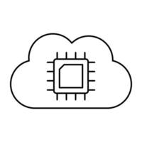 un vector de diseño perfecto de microchip en la nube