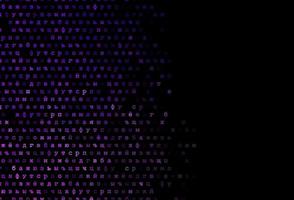 patrón de vector púrpura oscuro con símbolos abc.
