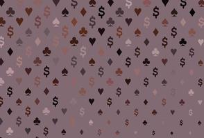 Dark red vector texture with playing cards.