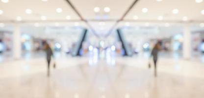 Abstract blur modern shopping mall interior background photo