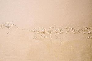 Brown wall damp damaged with peeling paint photo