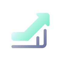 Growth pixel perfect flat gradient color ui icon. Rates rising control. Business data analytics. Simple filled pictogram. GUI, UX design for mobile application. Vector isolated RGB illustration