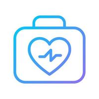 Resuscitation medical kit pixel perfect gradient linear vector icon. Emergency equipment. Cardiopulmonary reanimation. Thin line color symbol. Modern style pictogram. Vector isolated outline drawing