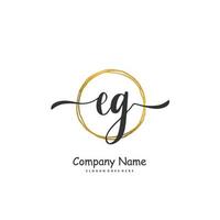 EG Initial handwriting and signature logo design with circle. Beautiful design handwritten logo for fashion, team, wedding, luxury logo. vector