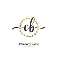 CB Initial handwriting and signature logo design with circle. Beautiful design handwritten logo for fashion, team, wedding, luxury logo. vector