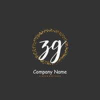 ZG Initial handwriting and signature logo design with circle. Beautiful design handwritten logo for fashion, team, wedding, luxury logo. vector