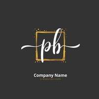 PB Initial handwriting and signature logo design with circle. Beautiful design handwritten logo for fashion, team, wedding, luxury logo. vector