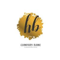 HB Initial handwriting and signature logo design with circle. Beautiful design handwritten logo for fashion, team, wedding, luxury logo. vector