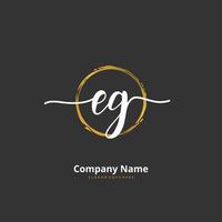 EG Initial handwriting and signature logo design with circle. Beautiful design handwritten logo for fashion, team, wedding, luxury logo. vector