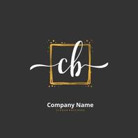 cb escritura inicial a mano y diseño de logotipo de firma con círculo. hermoso diseño de logotipo escrito a mano para moda, equipo, boda, logotipo de lujo. vector