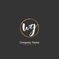 WG Initial handwriting and signature logo design with circle. Beautiful design handwritten logo for fashion, team, wedding, luxury logo. vector