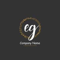 EG Initial handwriting and signature logo design with circle. Beautiful design handwritten logo for fashion, team, wedding, luxury logo. vector