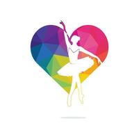 Love ballet vector logo design. Logo design for ballet school and dance studio.
