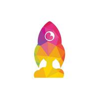 Rocket Vector Logo Design. Start up Rocket Space Ship Abstract Vector Logo.