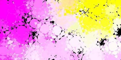 Dark Pink, Yellow vector background with triangles.