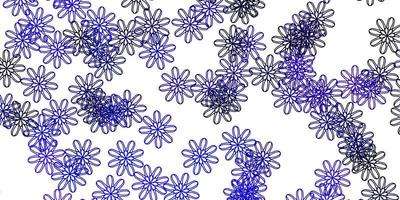 Fondo de doodle de vector púrpura claro con flores.