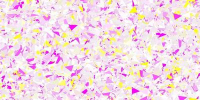 Light pink, yellow vector background with polygonal forms.