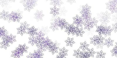 Light purple vector doodle pattern with flowers.