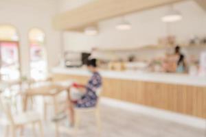 Coffee shop or cafe restaurant interior blur for background photo