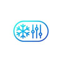 cooling control line icon on white vector