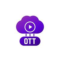 OTT platform icon with a cloud vector