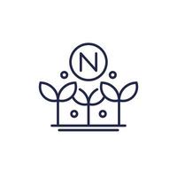 nitrogen fertilizer line icon on white vector