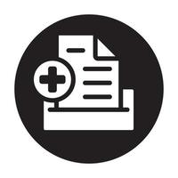 Rounded electronic medical record flat icon for apps or websites vector