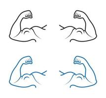 bodybuilder or biceps brachii line art icon for apps or website vector