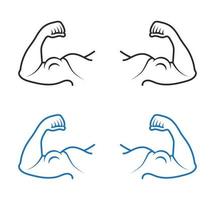 bodybuilder or biceps brachii line art icon for apps or website vector