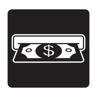 Flat icon insert cash or receive money in ATM for apps and websites vector