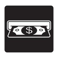 Flat icon insert cash or receive money in ATM for apps and websites vector