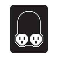 Nema 5-15 connector power outlet flat icon for apps or websites vector