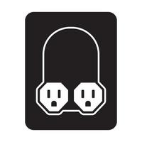 Nema 5-15 connector power outlet flat icon for apps or websites vector