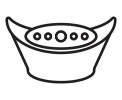 Line art icon the a feng shui diamond gold sycee or ingot for apps or websites vector