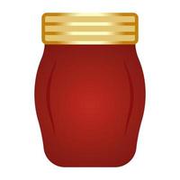 Red mason bottle or glass jars flat color icon for apps and websites vector