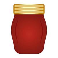 Red mason bottle or glass jars flat color icon for apps and websites vector