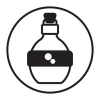 Circled magic mana potion bottle icon for apps or websites vector