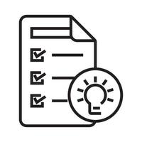 Hypothesis or basic assumption with light bulb line art icon for apps or websites vector