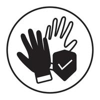 icono plano de protección de manos con concepto de dos guantes para aplicaciones o sitios web vector