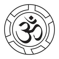 Symbol of Aum or om hinduism line art vector for apps or websites