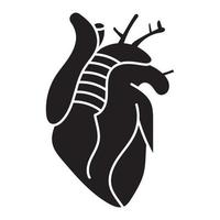 Human heart internal organs flat icon for apps or website vector