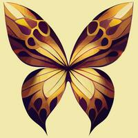 ilustración gráfica vectorial de elegante mariposa dorada estilo tribal dibujado a mano aislado para el logotipo del producto o impresiones carteles arte de la pared calcomanías de vinilo vector