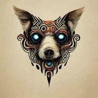 Vector graphic of dog face in hand draw mandala style good for edit and customize