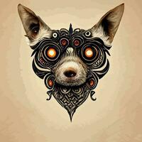 Vector graphic of dog face in hand draw mandala style good for edit and customize your design